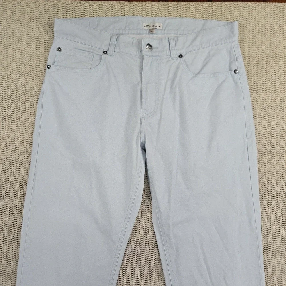 Peter Millar Jeans Mens 33x29 Blue Regular Fit Straight Stretch Denim Pants